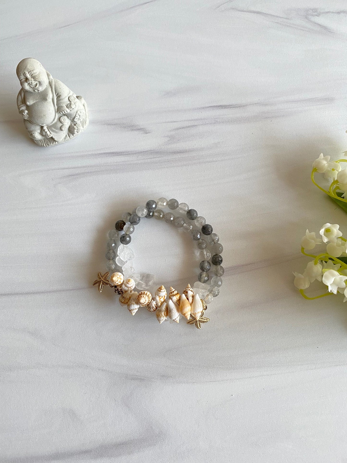 Quartz Wrap Bracelet | Double Wrap Mala Bracelet | Opal7
