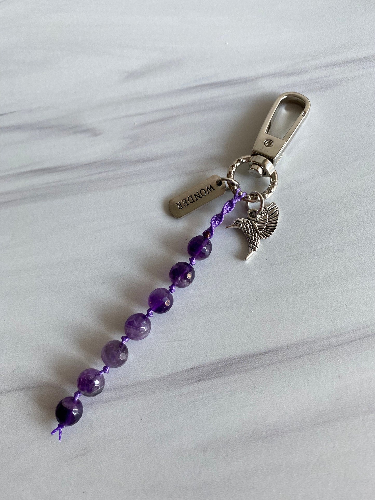 Amethyst Chakra Keychain | Raw Amethyst Keychains | Opal7