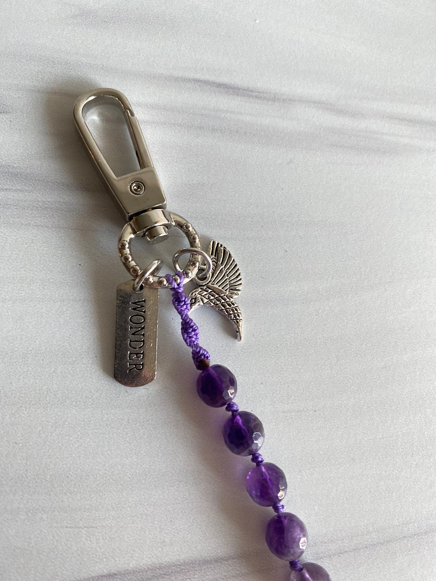 Amethyst Chakra Keychain | Raw Amethyst Keychains | Opal7