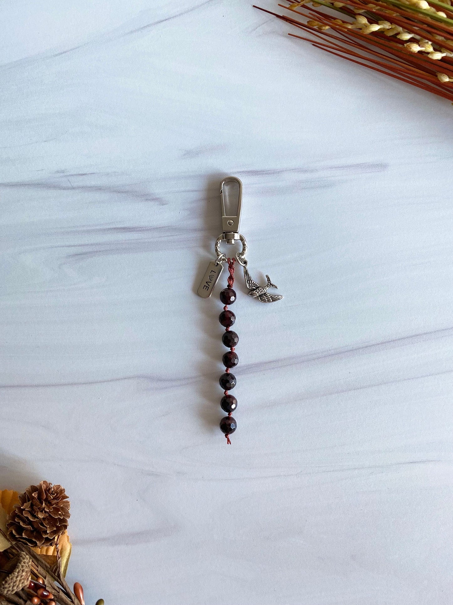 Garnet Chakra Keychain | Bag Charm Keychain | Opal7