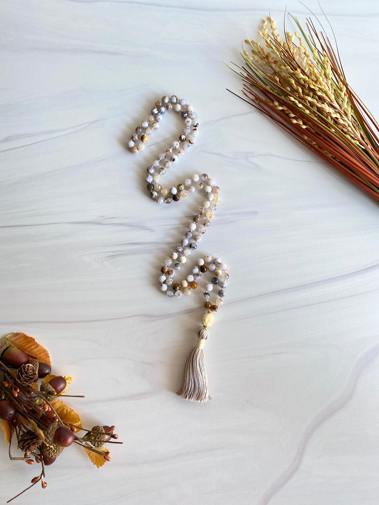White Opal Necklace | Mystic Mala Necklace | Opal7