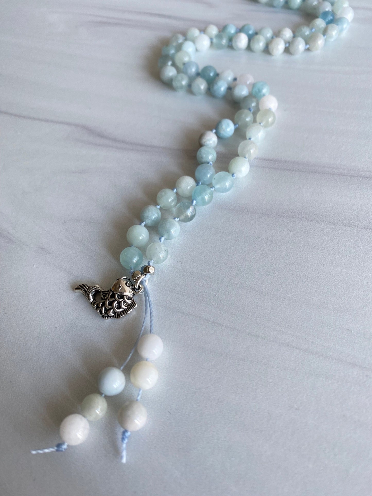 Aquamarine Charm Necklace | Peace Charm Necklace | Opal7