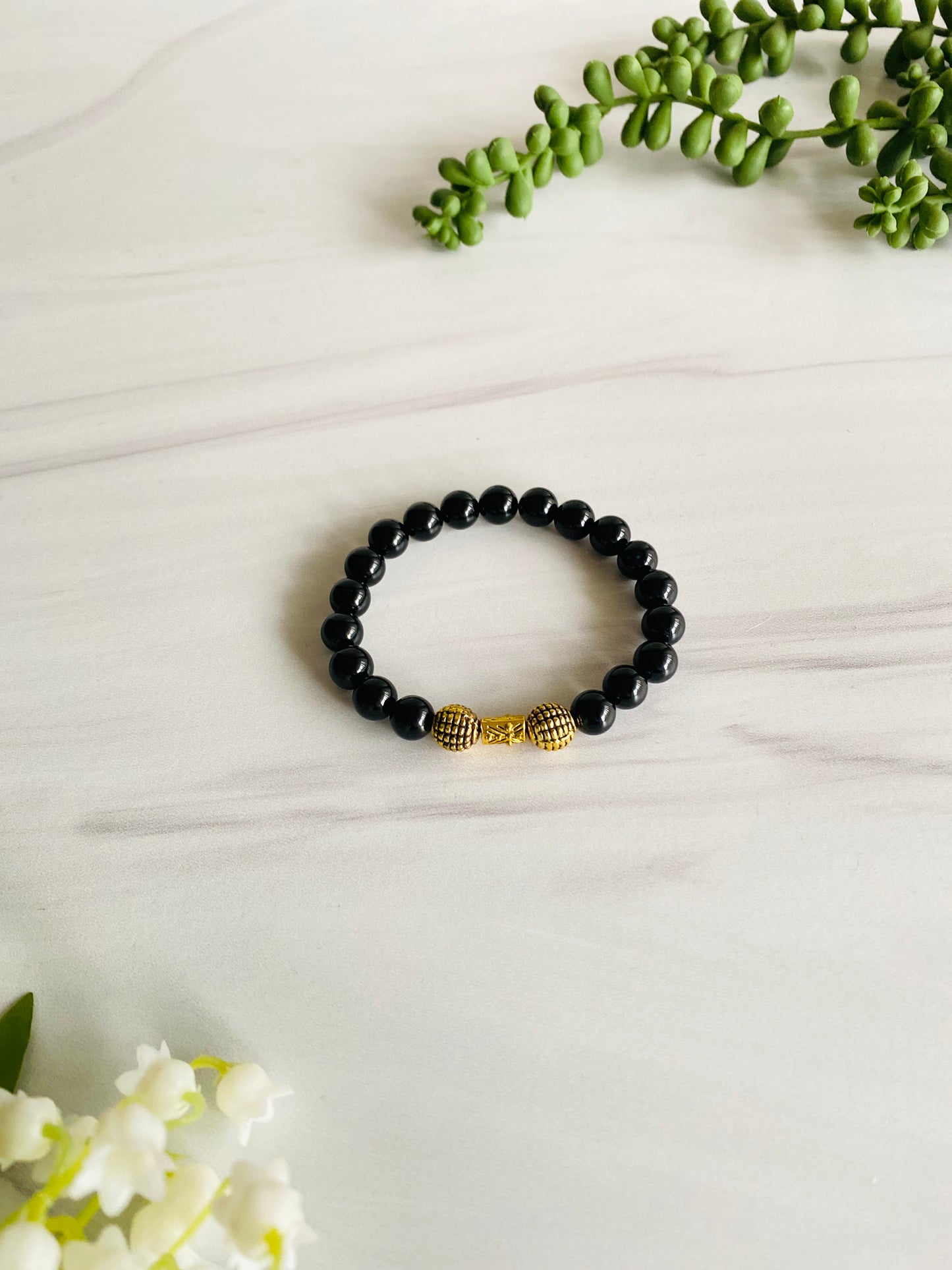 Black Onyx Bracelet | Cross Bracelet | Minimalist Jewelry