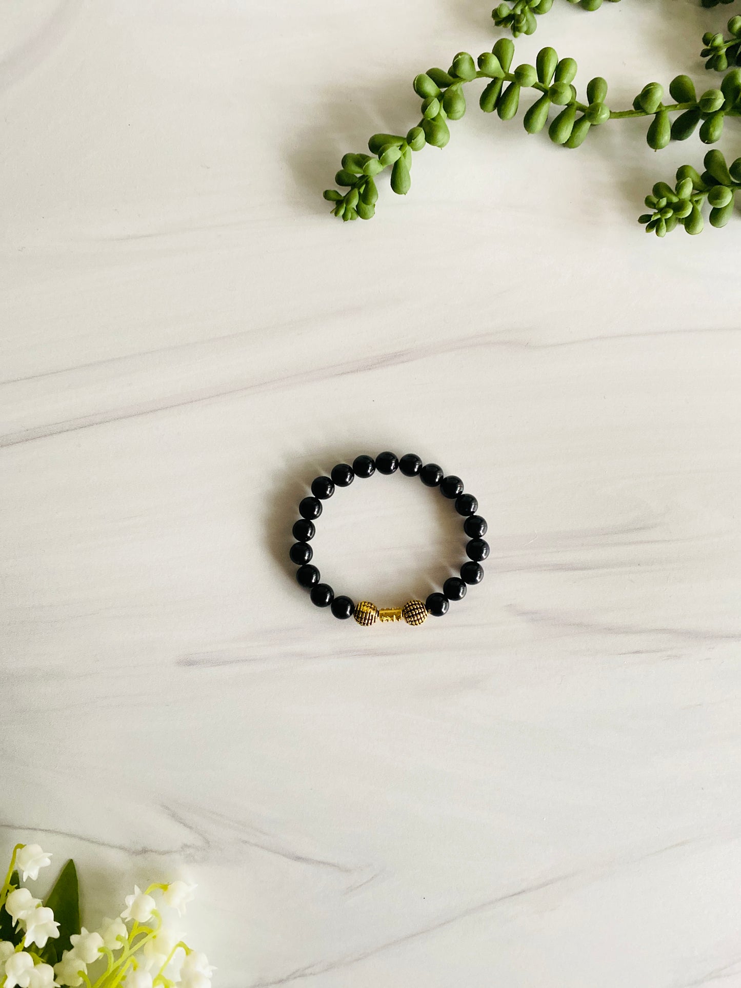 Black Onyx Bracelet | Cross Bracelet | Minimalist Jewelry