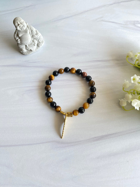 Black Onyx Flatbead Bracelet | Black Onyx Bracelet | Opal7