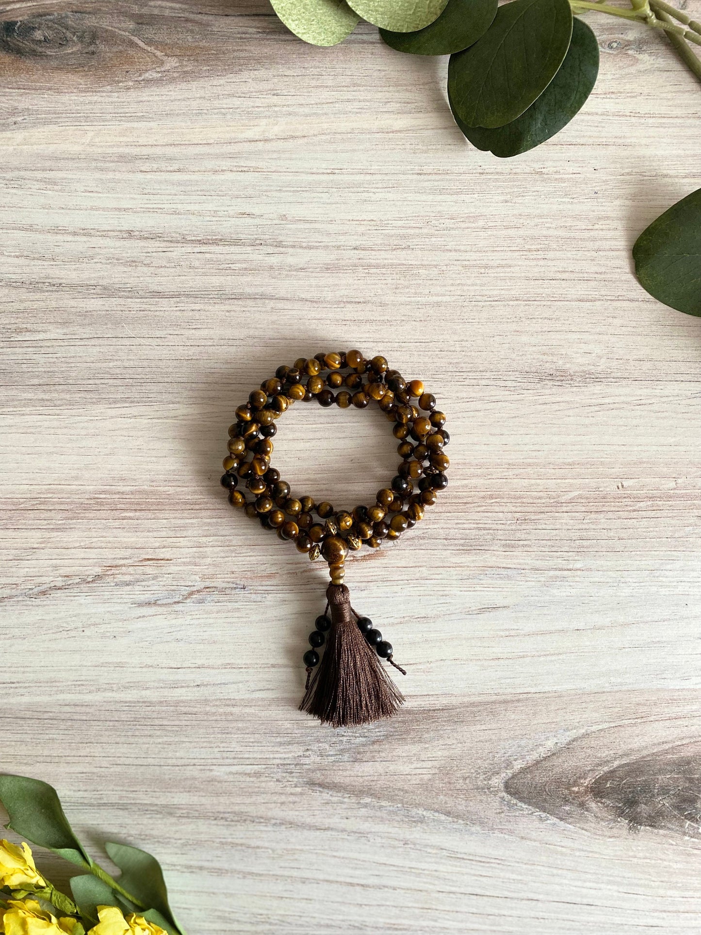 Tiger's Eye Mantra Necklace | Mantra Mala Style Necklace | Opal7