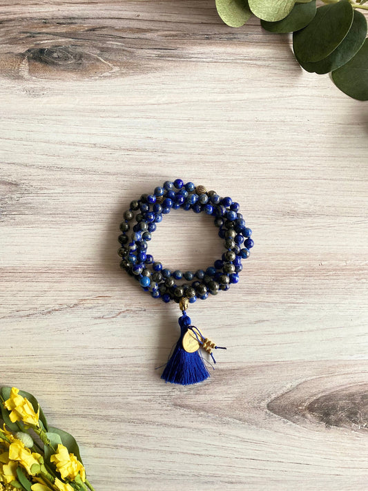 Lapis Lazuli Necklace | Wisdom Mala Necklace | Opal7